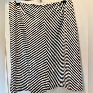 JCrew sequined white and navy striped pencil skirt - like new! Size 8